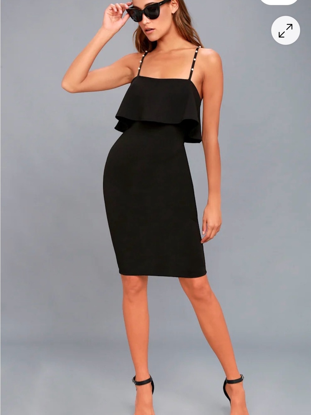 Lulus Ardie black pearl bodycon midi dress